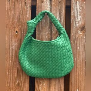 Melie Bianco Woven Mini Hobo Bag in Bright Green
